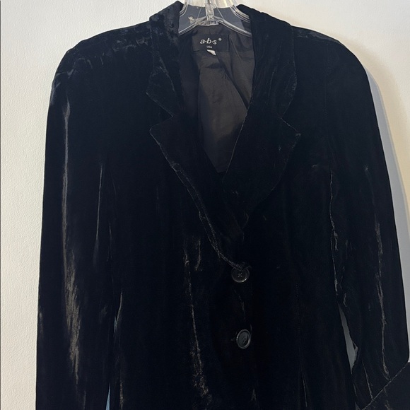 ABS Vintage 90’s Velvet Duster Jacket Coat Velvet Grunge Designer 4 Dress - Picture 5 of 17